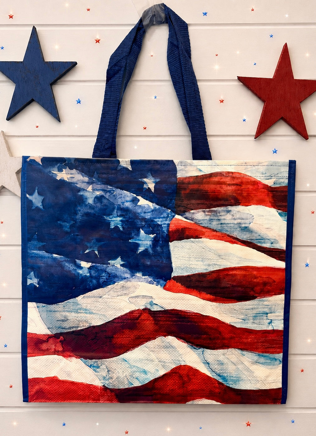 FREE XLRG Patriotic American Flag Tote when you spend $120, plus 20%off, Plus FREE Shipping
